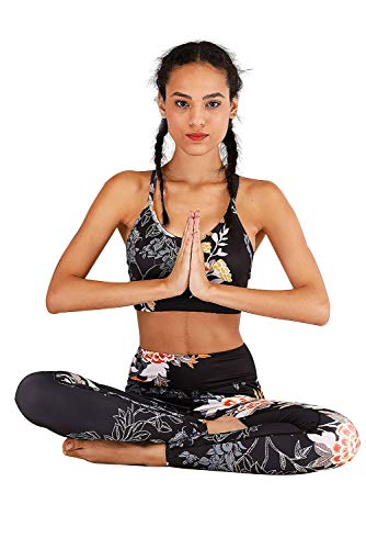 Conjunto Ropa Deportiva Mujer Bohemio Chic 2PC Conjuntos de Sujetador Crop Top y Pantalon Leggings Yoga Set Chandal Estampada Flores Verano Monos Jumpsuit Sportwear para Gym Running Pilates Fitness