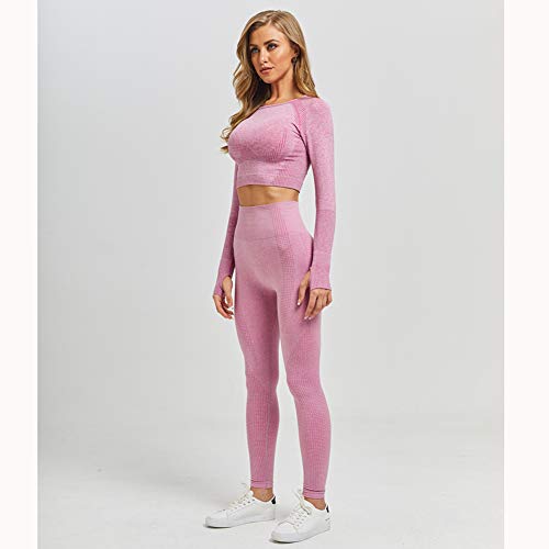 Conjunto Yoga 3 Piezas Ropa Fitness , Pantalones De Yoga Súper Elásticos Sin Costuras+Bralette Para Mujer+Camiseta Deportiva De Manga Larga Sin Costuras Mujer Rosa Rosa S Conjunto Yoga 3 Piezas Ropa Fitness , Pantalones De Yoga Súper Elásticos Sin Costuras+Bralette Para Mujer+Camiseta Deportiva De Manga Larga Sin Costuras Mujer Rosa Rosa S