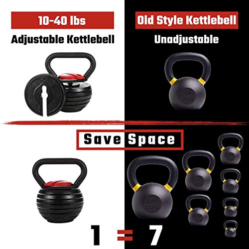 Conjuntos De Peso De Kettlebell Ajustables, para Hombres Ejercicio De Entrenamiento De Fuerza De Mujeres, Kettlebell 10 15 20 25 30 35 40 LB Gran Asistente para La Oficina En El Hogar Fitness.