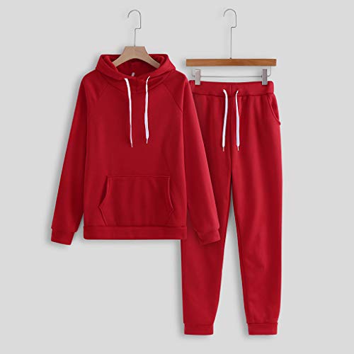 Conjuntos Deportivos Chándal Mujer con Cordón Sudadera Casuales con Capucha Comodo y Suave + Pantalones Yoga Ropa de Casa Hoodie de Deporte Fannyfuny