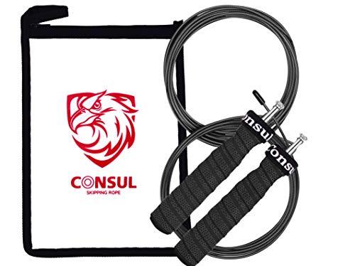 CONSUL Cuerda para saltar de alta velocidad,Comba de CrossFit,Speed rope crossfit,Incluye 2 comba de saltar ,Rodamiento rápido.Comba de Boxeo,También es adecuado para las mujeres! CONSUL Cuerda para saltar de alta velocidad,Comba de CrossFit,Speed rope crossfit,Incluye 2 comba de saltar ,Rodamiento rápido.Comba de Boxeo,También es adecuado para las mujeres!