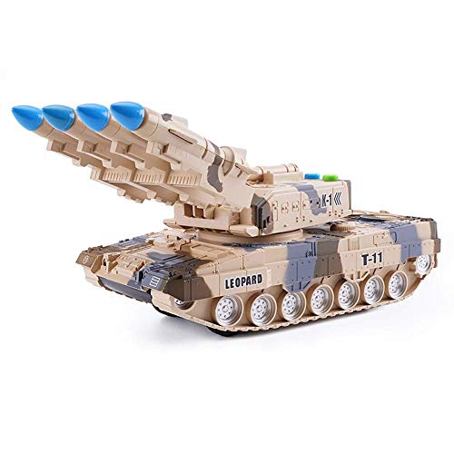 Control Remoto Coche, Tanque de Batalla Principal Sonido y luz Tanque de inercia Tank Thalk Back Cars Andddlers Modelo Military Toy Car The for Children's Boy Juguetes educativos Camuflaje Khaki