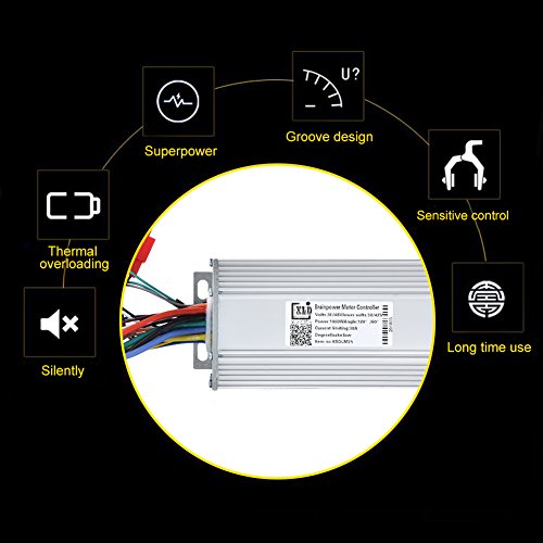 Controlador Sin Escobillas de E-Bike,36V / 48V 1000W Controlador de Onda Sinusoidal Controlador de Motor de Aluminio para Scooter