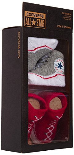 Converse 2 PK Bootie Completo, Rojo Red/Vintage Grey Heather, 0-6 Meses Unisex bebé