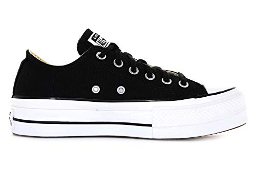 Converse Chuck Taylor CTAS Lift Ox Canvas, Zapatillas para Mujer, Negro (Black/White/White 001), 36 EU