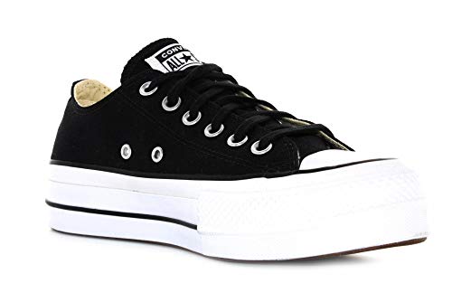 Converse Chuck Taylor CTAS Lift Ox Canvas, Zapatillas para Mujer, Negro (Black/White/White 001), 36.5 EU