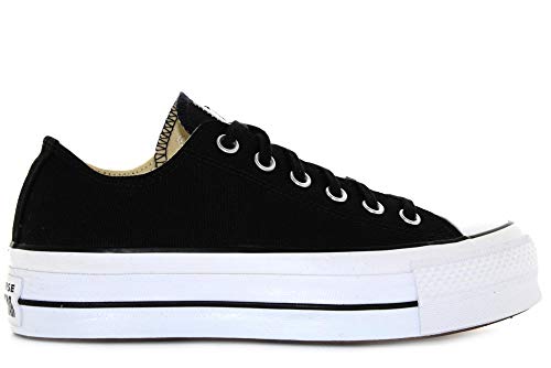 Converse Chuck Taylor CTAS Lift Ox Canvas, Zapatillas para Mujer, Negro (Black/White/White 001), 36.5 EU