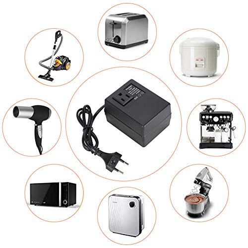 Convertidores de Potencia Para Convertidor de Voltaje de Viaje Internacional Transformador Reductor 300W 220V a 110V Adaptador de Enchufe UE(EU Plug)