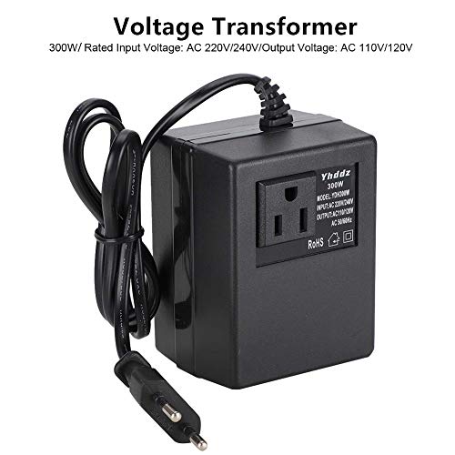 Convertidores de Potencia Para Convertidor de Voltaje de Viaje Internacional Transformador Reductor 300W 220V a 110V Adaptador de Enchufe UE(EU Plug)