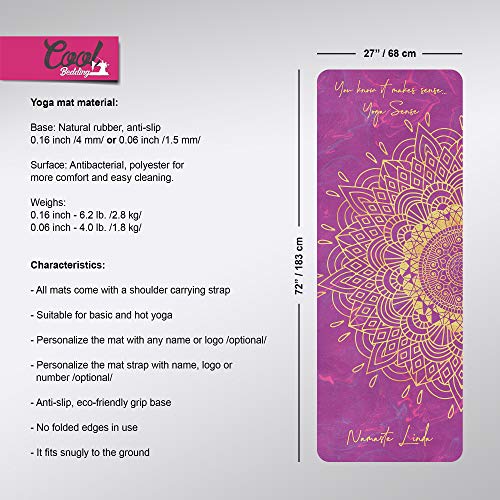 Cool Bedding Esterilla de yoga personalizada con nombre, esterilla de fitness para pilates y entrenamiento, esterilla de ejercicio Sahasrara 27 x 72 pulgadas (grosor 4 mm) Cool Bedding Esterilla de yoga personalizada con nombre, esterilla de fitness para pilates y entrenamiento, esterilla de ejercicio Sahasrara 27 x 72 pulgadas (grosor 4 mm)
