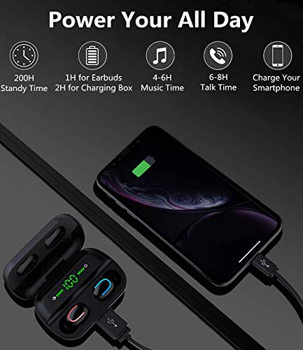 COOLEAD HBQ Pro Auriculares Inalámbrico Auriculares Bluetooth 5.0, Impermeable al Sudro, Gancho para la Oreja, para iPhone y Android