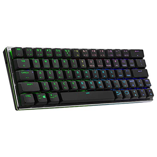 Cooler Master SK622 Teclado mecánico inalámbrico al 60% con interruptores de Perfil bajo, Teclas Nuevas y mejoradas y diseño de Aluminio Cepillado