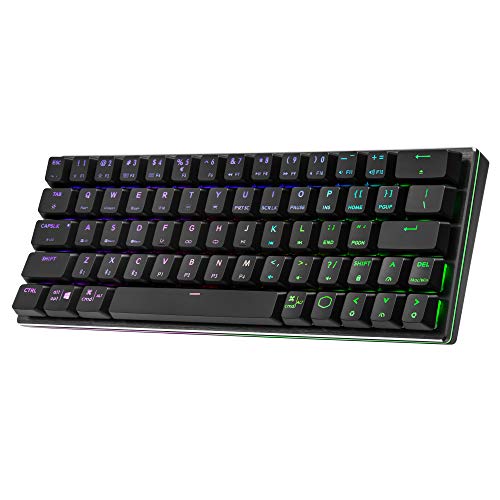 Cooler Master SK622 Teclado mecánico inalámbrico al 60% con interruptores de Perfil bajo, Teclas Nuevas y mejoradas y diseño de Aluminio Cepillado