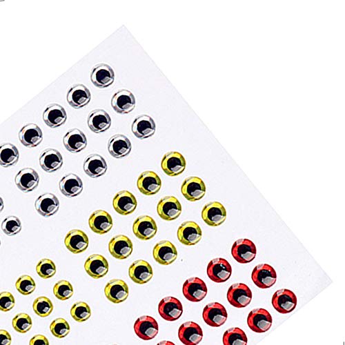 COOLOOdirect 549 Piezas 3D Ojos de Pesca Ojos Holográficos Señuelo Ojos de Pesca Making Señuelo Mosca atado Ojos Falso DIY 3 mm 4 mm 5 mm 6 mm, 2D Red yellow White