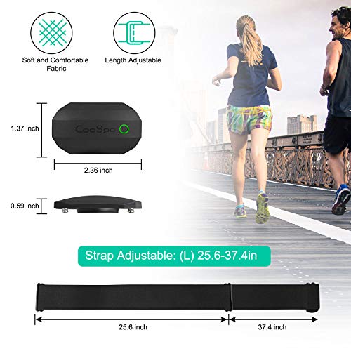 CooSpo Frecuencia Cardíaca Bluetooth Banda Monitor Sensor de Frecuencia Cardíaca Deportivo Ant+ para Garmin Wahoo Suunto Polar UA Run…