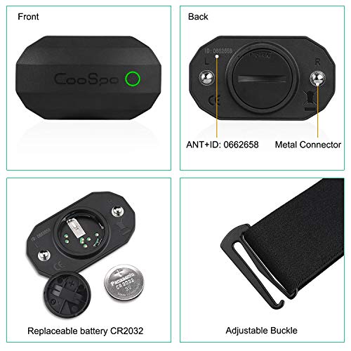 CooSpo Frecuencia Cardíaca Bluetooth Banda Monitor Sensor de Frecuencia Cardíaca Deportivo Ant+ para Garmin Wahoo Suunto Polar UA Run…