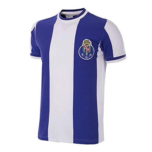 copa FC Porto 1971-72 Football Shirt Camiseta de Cuello Redondo Retro de fútbol, Hombre, Blanc y Azul, XXL