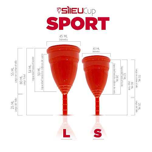 Copa Menstrual Sileu Cup Sport - Copa deportiva perfecta para deportes, pilates, yoga, piscina, baile, gimnasio - Alternativa ecológica y natural a tampones y compresas - Talla S, Transparente Copa Menstrual Sileu Cup Sport - Copa deportiva perfecta para deportes, pilates, yoga, piscina, baile, gimnasio - Alternativa ecológica y natural a tampones y compresas - Talla S, Transparente