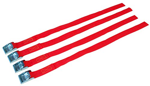 Cora 1068270 - Juego de 4 Tacos de Repuesto con Hebilla metálica para Fijar Las Ruedas a los portabicicletas, Rojo, 38 cm, Juego de 4