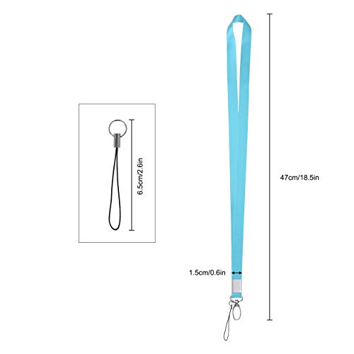 Cordon Correa de Cuello Oficina Nylon con Cierre Ovalado Hebilla Desmontable para Los Teléfonos Celulares, IPod, Llaves, Tarjeta de Identificación para Exposición, Negocio, Estudiente(12pcs,47cm)