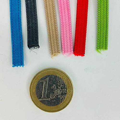 Cordon elastico de producción Europea de primera calidad de 5mm en 6 diversos colores | 12 metros goma elastica costura colores Cordon elastico de producción Europea de primera calidad de 5mm en 6 diversos colores | 12 metros goma elastica costura colores