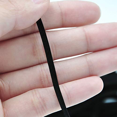 Cordón Goma Elástico Bandas, Cordón Elástico Para Costura y Manualidades, Negro Banda Plana Elástica, 3mm, 9metro Cordón Goma Elástico Bandas, Cordón Elástico Para Costura y Manualidades, Negro Banda Plana Elástica, 3mm, 9metro