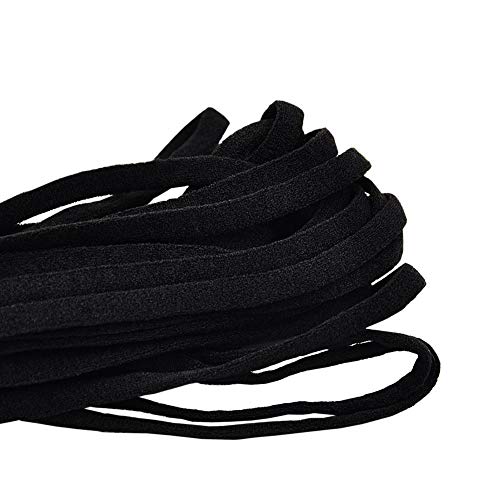 Cordón Goma Elástico Bandas, Cordón Elástico Para Costura y Manualidades, Negro Banda Plana Elástica, 6mm, 9metro