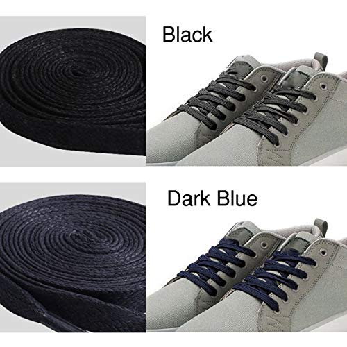 Cordones de los Zapatos Cordones de algodón Encerado Plana Ancho Cinta de Zapatos de Encaje de Cable para Unisex Calza Botas, Blanca, 140 cm