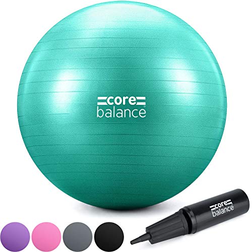 CORE BALANCE, Pelota de Pilates, Fitness, Yoga, Embarazo, Fitball para Ejercicios Gimnasia - Muy Resistente – Tamaño 55cm 65cm 75cm 85cm - Hinchador Incluido CORE BALANCE, Pelota de Pilates, Fitness, Yoga, Embarazo, Fitball para Ejercicios Gimnasia - Muy Resistente – Tamaño 55cm 65cm 75cm 85cm - Hinchador Incluido