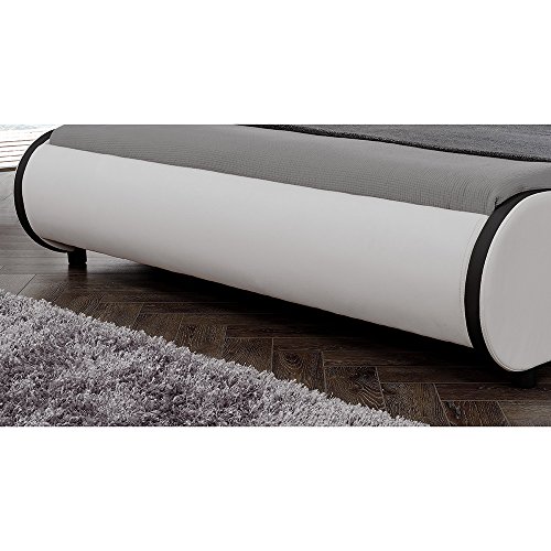 Corium Cama Elegante tapizada en Piel sintética - con Sistema de iluminación LED - 180x200cm (Blanco)