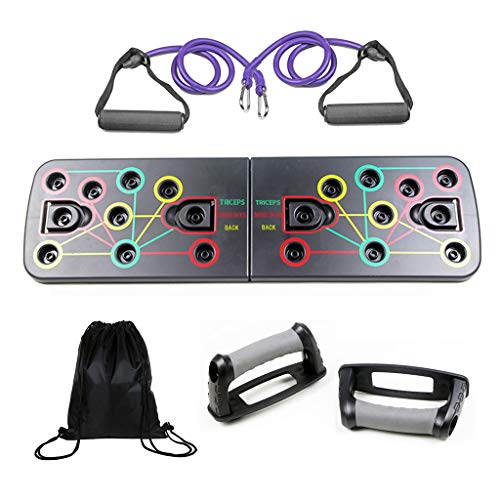 Coriver 13 en 1 Push Up Rack Board con Bandas de Resistencia, Plegable Body Building Press Up Board & Carry Bag, Muscle Board Strength Board para Ejercicios de Entrenamiento en el hogar Coriver 13 en 1 Push Up Rack Board con Bandas de Resistencia, Plegable Body Building Press Up Board & Carry Bag, Muscle Board Strength Board para Ejercicios de Entrenamiento en el hogar