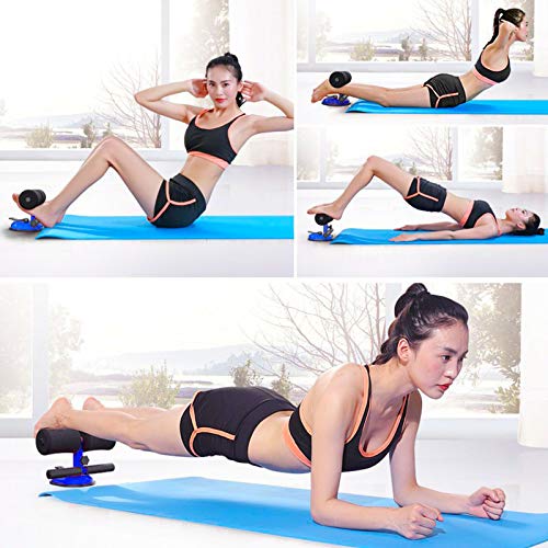 Coriver Barra de abdominales portátil, ventosas grandes mejoradas, dispositivo auxiliar de barra de asiento con bucle expansor de pecho en forma de 8 para flexiones, equipo de fitness doméstico