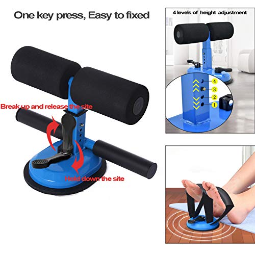 Coriver Barra de abdominales portátil, ventosas grandes mejoradas, dispositivo auxiliar de barra de asiento con bucle expansor de pecho en forma de 8 para flexiones, equipo de fitness doméstico Coriver Barra de abdominales portátil, ventosas grandes mejoradas, dispositivo auxiliar de barra de asiento con bucle expansor de pecho en forma de 8 para flexiones, equipo de fitness doméstico