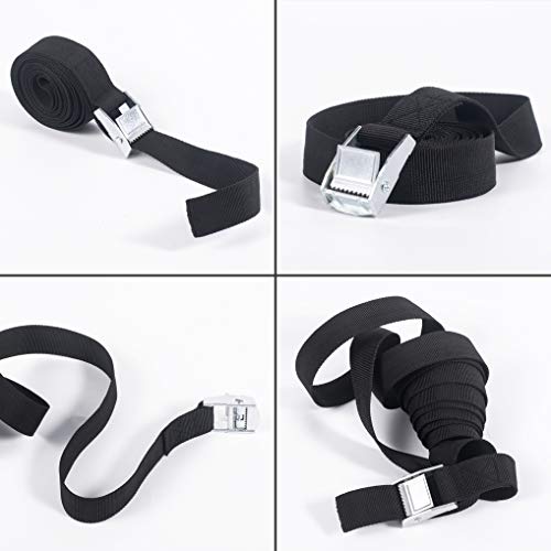 Correa de Amarre, Dioxide 10 pcs Cinchas de Sujeción de Carga 2.5cm x 2M Cinta Trincaje Profesional Cintas Tensoras Correas Trinquete hebilla (Negro) Correa de Amarre, Dioxide 10 pcs Cinchas de Sujeción de Carga 2.5cm x 2M Cinta Trincaje Profesional Cintas Tensoras Correas Trinquete hebilla (Negro)
