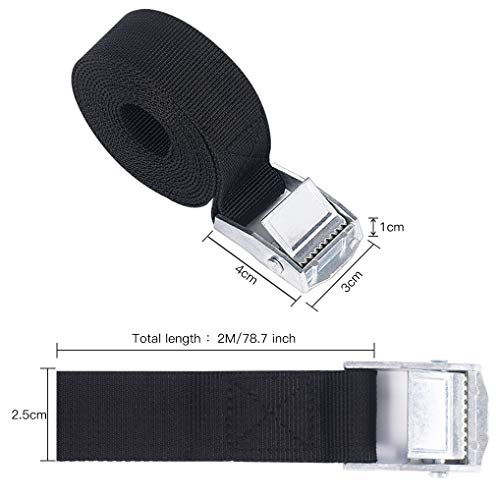 Correa de Amarre, Dioxide 10 pcs Cinchas de Sujeción de Carga 2.5cm x 2M Cinta Trincaje Profesional Cintas Tensoras Correas Trinquete hebilla (Negro) Correa de Amarre, Dioxide 10 pcs Cinchas de Sujeción de Carga 2.5cm x 2M Cinta Trincaje Profesional Cintas Tensoras Correas Trinquete hebilla (Negro)