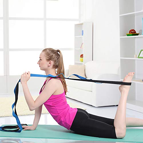 Correa de Estiramiento de Yoga Multi-Loop Cuerda de Antigravedad de Yoga Aérea Ideal para Fitness en el Hogar, Baile, Pilates, Fisioterapia, con Libro de Instrucciones, Azul 2 Metros Correa de Estiramiento de Yoga Multi-Loop Cuerda de Antigravedad de Yoga Aérea Ideal para Fitness en el Hogar, Baile, Pilates, Fisioterapia, con Libro de Instrucciones, Azul 2 Metros