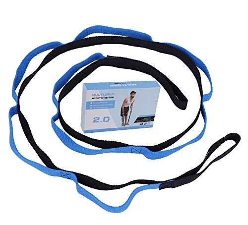 Correa de Estiramiento de Yoga Multi-Loop Cuerda de Antigravedad de Yoga Aérea Ideal para Fitness en el Hogar, Baile, Pilates, Fisioterapia, con Libro de Instrucciones, Azul 2 Metros Correa de Estiramiento de Yoga Multi-Loop Cuerda de Antigravedad de Yoga Aérea Ideal para Fitness en el Hogar, Baile, Pilates, Fisioterapia, con Libro de Instrucciones, Azul 2 Metros