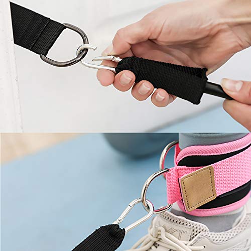 Correas de Tobillo Correas Ajustables para Los Tobillos Correas para Pies con de Cuerda y Presillas para Entrenamientos de Gimnasio Máquinas de Cable Ejercicios de Piernas para Hombres y Mujeres.