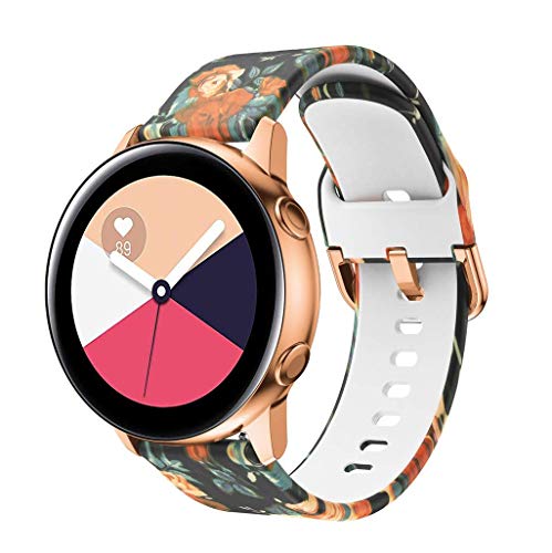 Correas para Relojes, Hanyixue Compatible con Samsung Galaxy Watch 42mm/Active 40mm, Pulsera de Repuesto Correa de Silicona para Hombres, Mujeres (D)