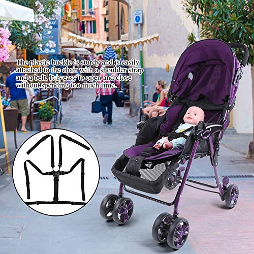 Correas universales para silla alta de 5 puntos, arnés para cinturón de seguridad de repuesto cinturón de seguridad para cochecito de bebé protección giratoria ajustable para silla de paseo