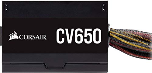 Corsair CV650 No Modular, CV Series, Certificación de Eficiencia 80 Plus Bronze, 650 Watt Fuente de Alimentación, Color Negro