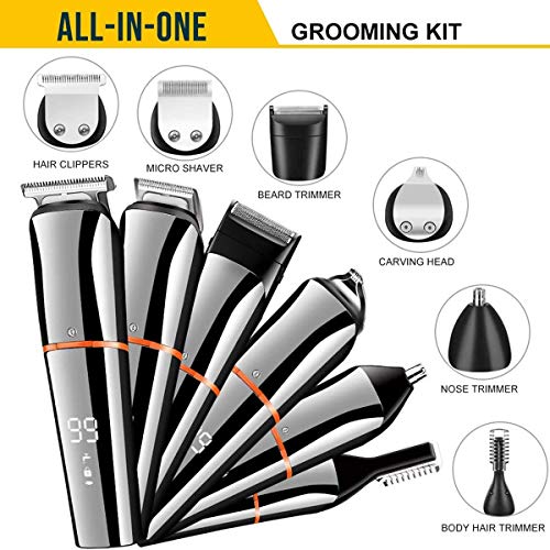 Cortapelos Hombre Profesional,Recortadora de barba,Maquina Cortadora de Pelo Recargable,Set de Multifunción Cortapelos/Nariz/Barba/Cara/Cuerpo y Máquina de Afeitar Precisión Impermeable 6 en 1 Cortapelos Hombre Profesional,Recortadora de barba,Maquina Cortadora de Pelo Recargable,Set de Multifunción Cortapelos/Nariz/Barba/Cara/Cuerpo y Máquina de Afeitar Precisión Impermeable 6 en 1