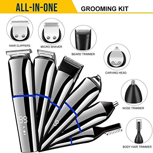 Cortapelos Hombre,Recortadora de barba Profesional,Maquina Cortadora de Pelo Recargable,Set de Multifunción Cortapelos/Nariz/Barba/Cara/Cuerpo y Máquina de Afeitar Precisión Impermeable 6 en 1 Cortapelos Hombre,Recortadora de barba Profesional,Maquina Cortadora de Pelo Recargable,Set de Multifunción Cortapelos/Nariz/Barba/Cara/Cuerpo y Máquina de Afeitar Precisión Impermeable 6 en 1