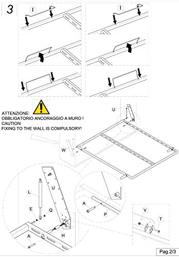 CORTASSA Cama abatible para ahorrar espacio, de pared, tipo «Maly», 80 x 190 cm