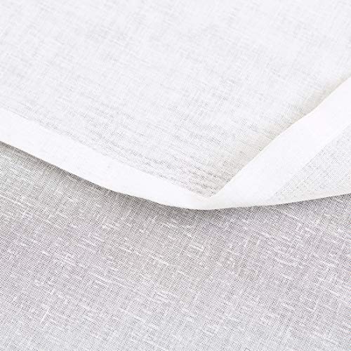 Cortinas blancas ligeras y suaves con barra de paso, cortinas de voile para dormitorio, cortinas transparentes para ventanas pequeñas, de organza, cortas, juego de 2, 175 x 140 cm Cortinas blancas ligeras y suaves con barra de paso, cortinas de voile para dormitorio, cortinas transparentes para ventanas pequeñas, de organza, cortas, juego de 2, 175 x 140 cm