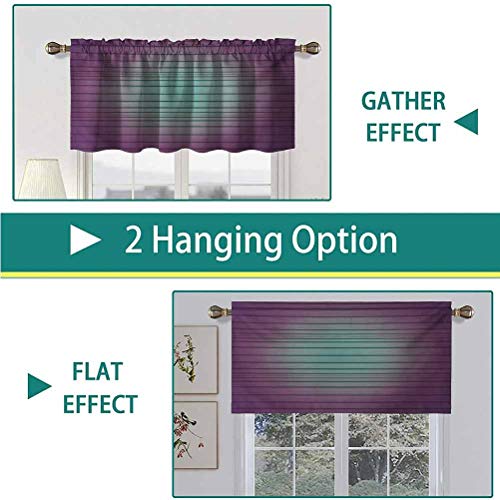 Cortinas opacas cortas, con bolsillo para barra, estilo digital, líneas paralelas a rayas, con textura contemporánea, juego de 1, cenefas pequeñas de media ventana de 137 x 45 cm para dormitorio