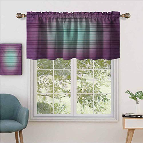 Cortinas opacas cortas, con bolsillo para barra, estilo digital, líneas paralelas a rayas, con textura contemporánea, juego de 1, cenefas pequeñas de media ventana de 137 x 45 cm para dormitorio