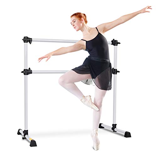 COSTWAY Barra de Ballet Móvil Altura Regulable 123 x 71 x 119 cm Barra de Estiramiento Desmontable (Blanco) COSTWAY Barra de Ballet Móvil Altura Regulable 123 x 71 x 119 cm Barra de Estiramiento Desmontable (Blanco)
