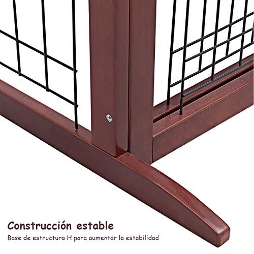 COSTWAY Barrera de Seguridad Extensible de Madera para Puerta Escalera Valla Protección para Bebé Perro Mascotas COSTWAY Barrera de Seguridad Extensible de Madera para Puerta Escalera Valla Protección para Bebé Perro Mascotas