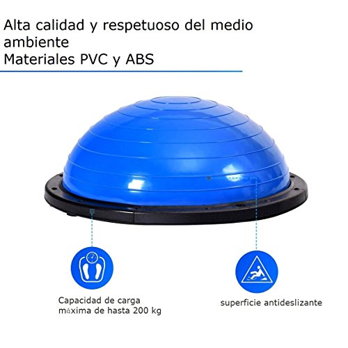 COSTWAY Equilibrio Balance Semiesfera Trainer Pelota de Gimnasia Pilates Yoga Ball (Azul)